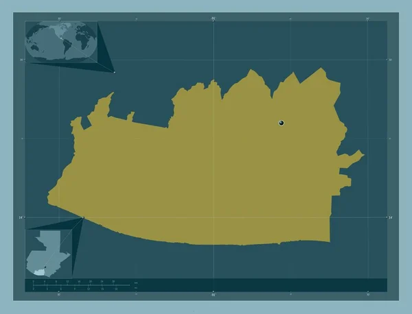 Escuintla Departamento Guatemala Forma Cor Sólida Mapa Localização Auxiliar Canto — Fotografia de Stock