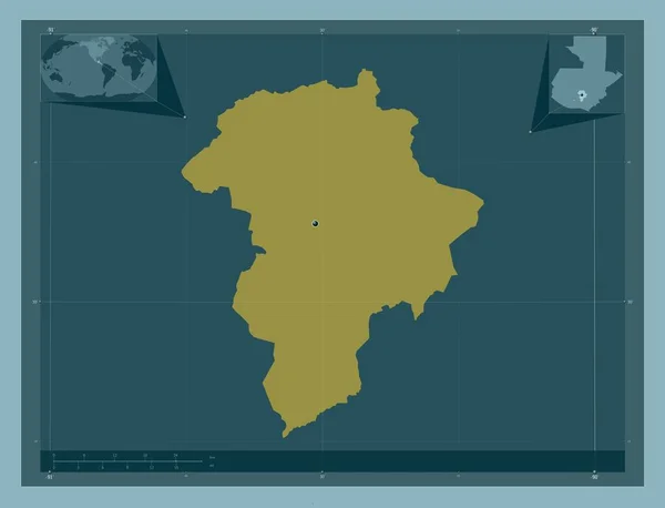 Gwatemala Departament Gwatemali Solidny Kształt Koloru Pomocnicze Mapy Położenia Narożnika — Zdjęcie stockowe