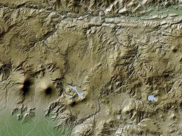 Гватемала Департамент Гватемалы Карта Высот Окрашенная Вики Стиле Озерами Реками — стоковое фото