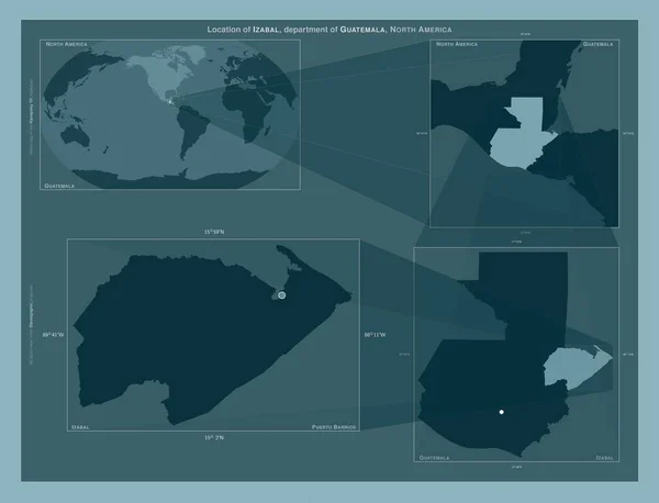 Ізабель Департамент Гватемали Діаграма Показує Розташування Регіону Мапах Великого Масштабу — стокове фото