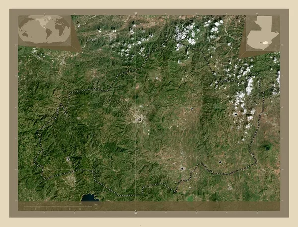 Jalapa Departement Von Guatemala Hochauflösende Satellitenkarte Standorte Der Wichtigsten Städte — Stockfoto