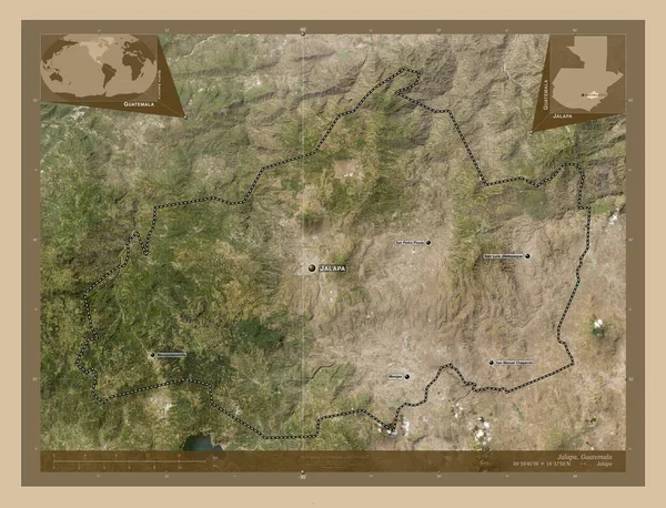 Джалапа Відділ Гватемали Супутникова Карта Низькою Роздільною Здатністю Місця Розташування — стокове фото