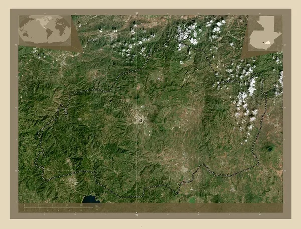 Τζαλάπα Τμήμα Γουατεμάλας Υψηλής Ανάλυσης Δορυφορικός Χάρτης Γωνιακοί Χάρτες Βοηθητικής — Φωτογραφία Αρχείου