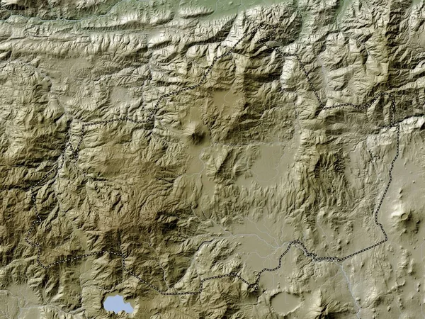 Jalapa Department Guatemala Elevation Map Colored Wiki Style Lakes Rivers — Stock Photo, Image