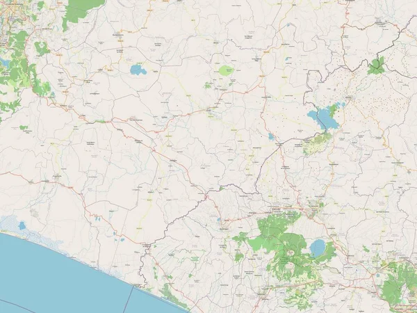 Jutiapa Departament Gwatemali Otwarta Mapa Ulic — Zdjęcie stockowe