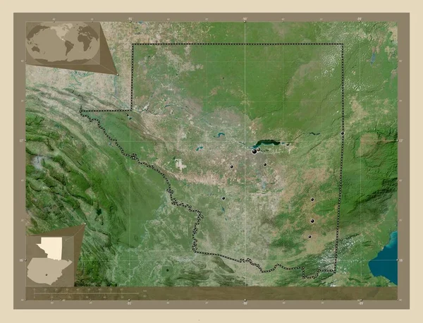 Peten Departement Guatemala Satellietkaart Met Hoge Resolutie Locaties Van Grote — Stockfoto