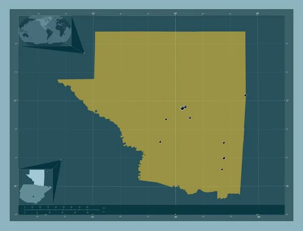 과테말라 색깔의 지역의 도시들의 Corner Auxiliary Location — 스톡 사진