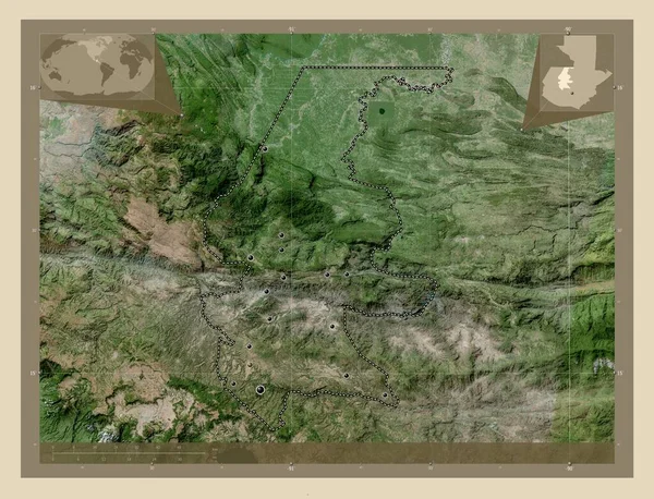 Quiche Departamento Guatemala Mapa Satelital Alta Resolución Ubicaciones Las Principales —  Fotos de Stock