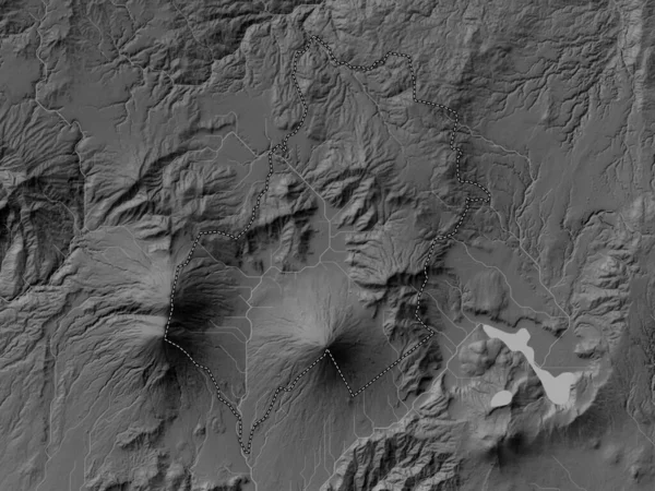 Sacatepequez Department Guatemala Grayscale Elevation Map Lakes Rivers — Stock Photo, Image