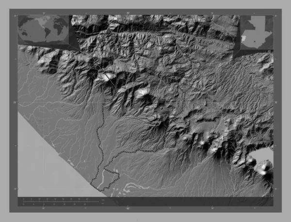 San Marcos Departementet Guatemala Bilevel Höjd Karta Med Sjöar Och — Stockfoto