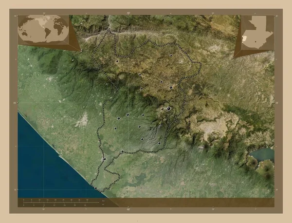 Σαν Μάρκος Τμήμα Γουατεμάλας Δορυφορικός Χάρτης Χαμηλής Ανάλυσης Τοποθεσίες Μεγάλων — Φωτογραφία Αρχείου