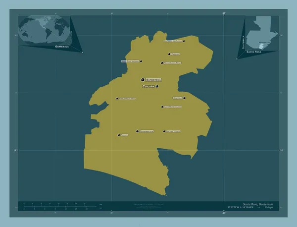 Santa Rosa Departement Guatemala Stevige Kleurvorm Locaties Namen Van Grote — Stockfoto