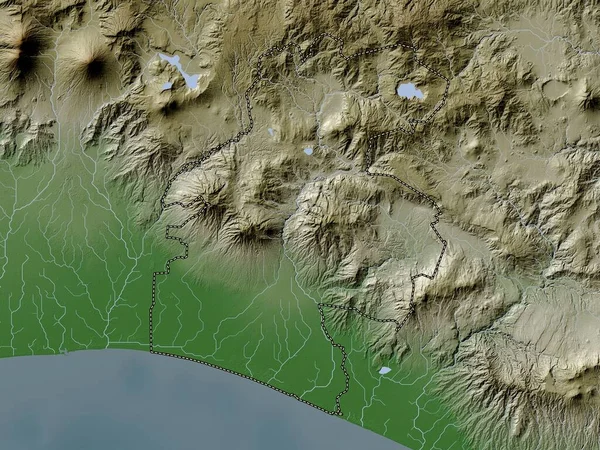 Санта Роза Департамент Гватемали Висота Карти Кольору Вікі Озерами Річками — стокове фото