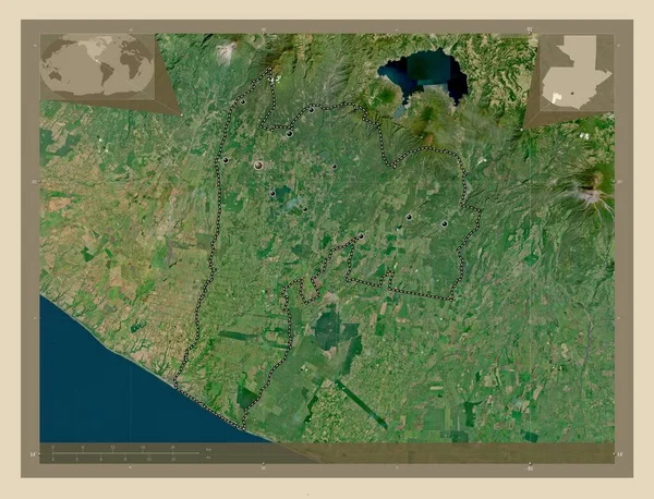 Suchitepequez Departamento Guatemala Mapa Satélite Alta Resolução Locais Das Principais — Fotografia de Stock