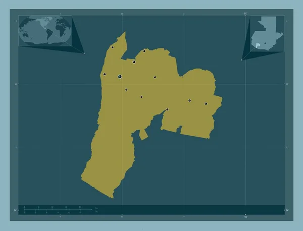 Suchitepequez Departamento Guatemala Forma Cor Sólida Locais Das Principais Cidades — Fotografia de Stock