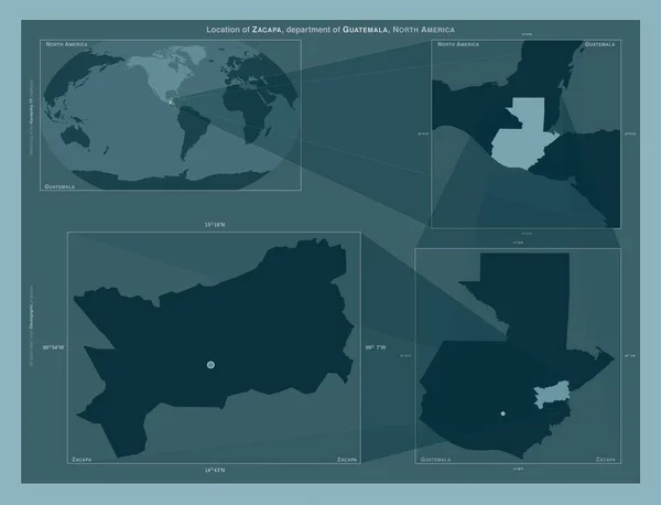 Сакапа Департамент Гватемали Діаграма Показує Розташування Регіону Мапах Великого Масштабу — стокове фото