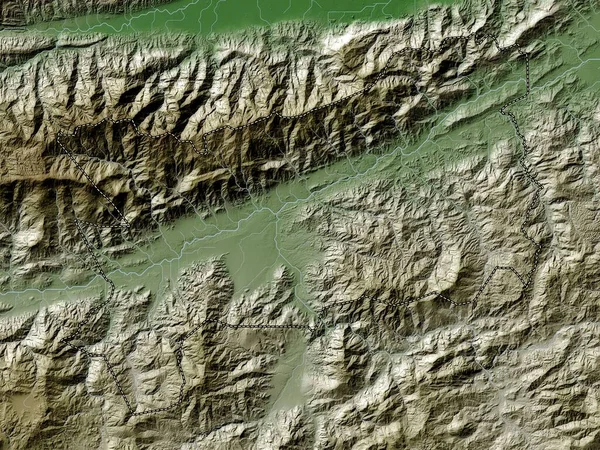Zacapa Department Guatemala Elevation Map Colored Wiki Style Lakes Rivers — Stock Photo, Image