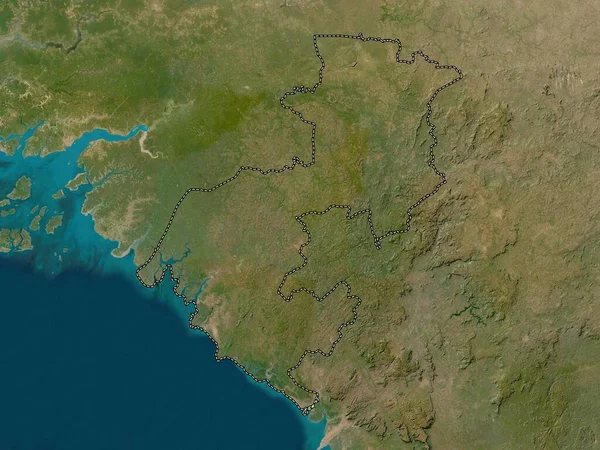 Boke Región Guinea Mapa Satelital Baja Resolución — Foto de Stock