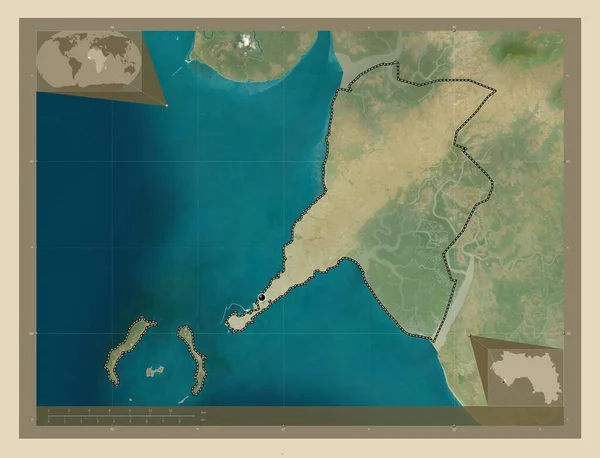 Конакри Регион Гвинеи Спутниковая Карта Высокого Разрешения Места Расположения Крупных — стоковое фото