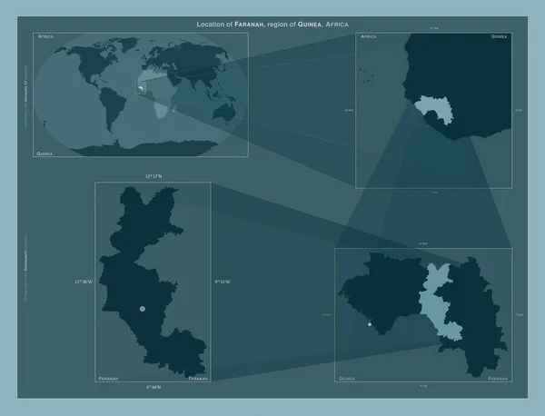 Faranah Región Guinea Diagrama Que Muestra Ubicación Región Mapas Gran —  Fotos de Stock