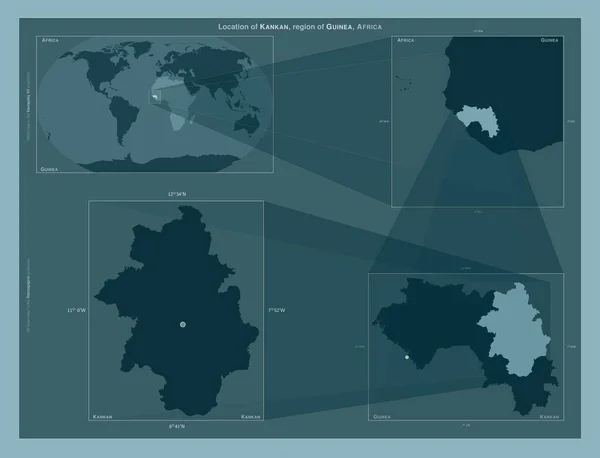 Kankan Región Guinea Diagrama Que Muestra Ubicación Región Mapas Gran —  Fotos de Stock