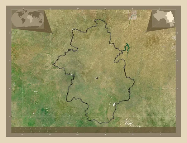 Kankan Región Guinea Mapa Satelital Alta Resolución Mapas Ubicación Auxiliares —  Fotos de Stock