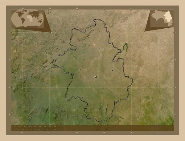 Kankan Región Guinea Mapa Satelital Baja Resolución Ubicaciones Las Principales —  Fotos de Stock