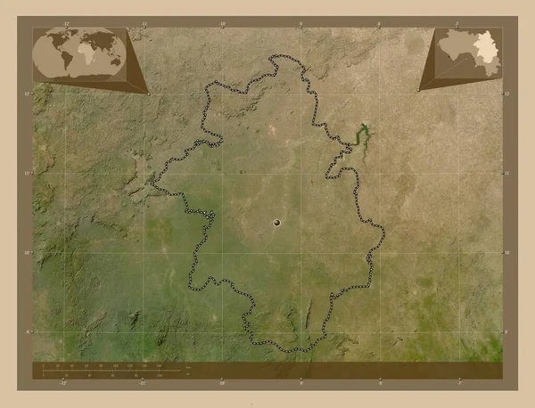 Κανκάν Περιοχή Της Γουινέας Δορυφορικός Χάρτης Χαμηλής Ανάλυσης Γωνιακοί Χάρτες — Φωτογραφία Αρχείου