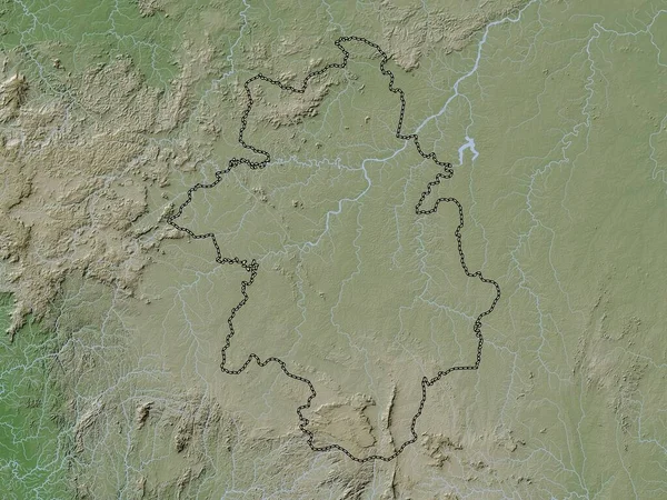 Kankan Região Guiné Mapa Elevação Colorido Estilo Wiki Com Lagos — Fotografia de Stock