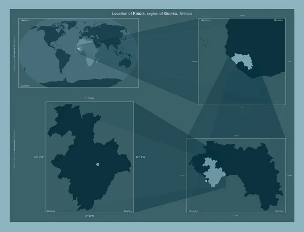 Kindia Región Guinea Diagrama Que Muestra Ubicación Región Mapas Gran —  Fotos de Stock