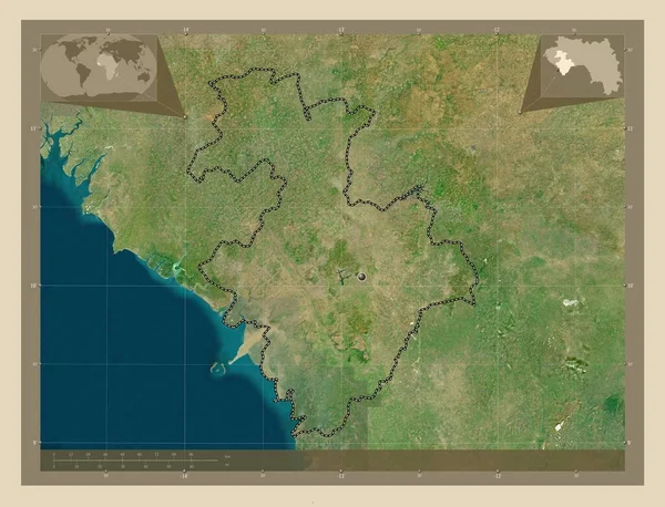 Kindia Região Guiné Mapa Satélite Alta Resolução Mapa Localização Auxiliar — Fotografia de Stock