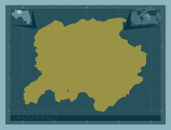 Labe Regione Della Guinea Forma Tinta Unita Mappa Della Posizione — Foto Stock