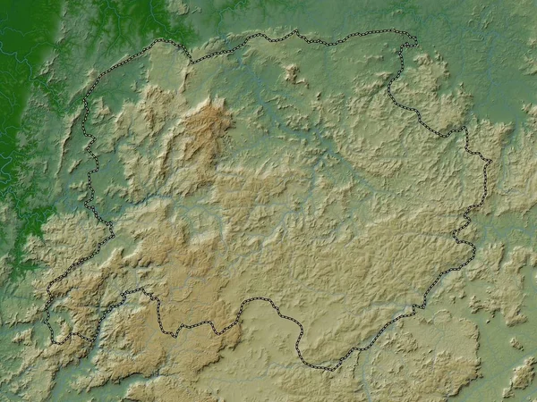 Labe Περιοχή Της Γουινέας Χρωματιστός Υψομετρικός Χάρτης Λίμνες Και Ποτάμια — Φωτογραφία Αρχείου