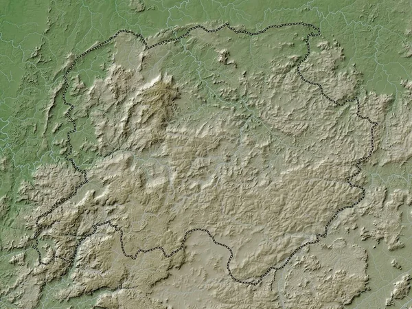 Labe Regione Della Guinea Mappa Dell Elevazione Colorata Stile Wiki — Foto Stock