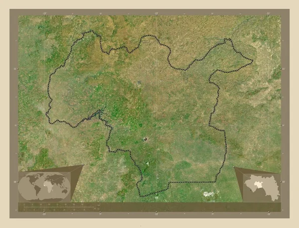 Mamou Região Guiné Mapa Satélite Alta Resolução Mapa Localização Auxiliar — Fotografia de Stock