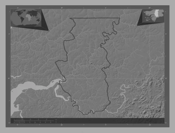 Bafata Περιφέρεια Γουινέας Μπισάου Bilevel Υψομετρικός Χάρτης Λίμνες Και Ποτάμια — Φωτογραφία Αρχείου