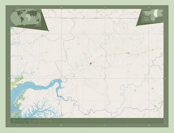 Бафата Область Гвинея Бисау Карта Улиц Места Расположения Крупных Городов — стоковое фото