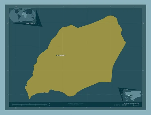 Biombo Region Gwinei Bissau Solidny Kształt Koloru Lokalizacje Nazwy Głównych — Zdjęcie stockowe