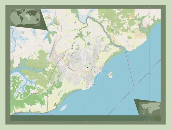 Бисау Автономный Сектор Гвинеи Бисау Карта Улиц Вспомогательные Карты Расположения — стоковое фото