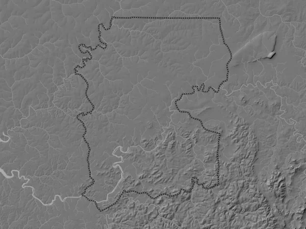 Gabu Région Guinée Bissau Carte Altitude Bilevel Avec Lacs Rivières — Photo