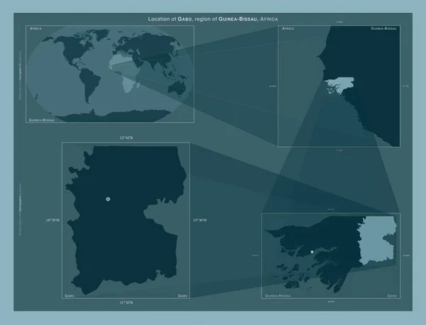 Gabu Região Guiné Bissau Diagrama Mostrando Localização Região Mapas Maior — Fotografia de Stock
