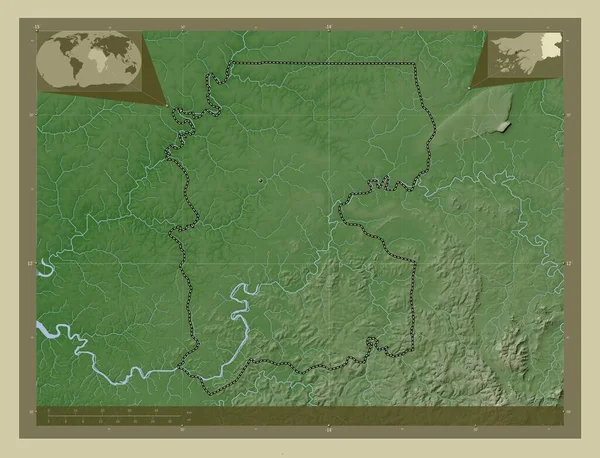 Gabu Regione Della Guinea Bissau Mappa Elevazione Colorata Stile Wiki — Foto Stock