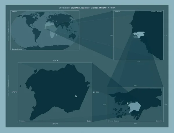 Quinara Região Guiné Bissau Diagrama Mostrando Localização Região Mapas Maior — Fotografia de Stock