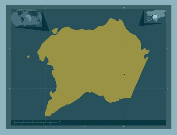 Quinara Región Guinea Bissau Forma Color Sólido Mapas Ubicación Auxiliares — Foto de Stock