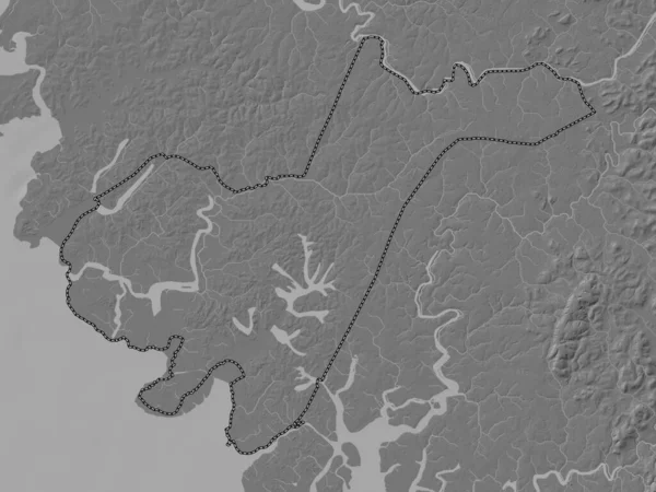 Томбалі Регіон Гвінея Бісау Мапа Висот Озерами Річками — стокове фото