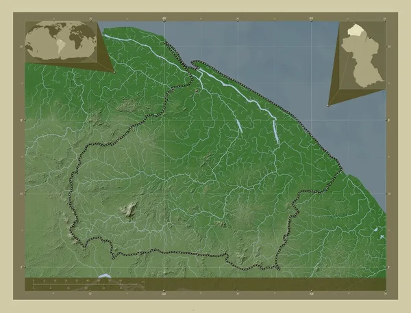 Barima Waini Περιφέρεια Γουιάνας Υψόμετρο Χάρτη Χρωματισμένο Στυλ Wiki Λίμνες — Φωτογραφία Αρχείου