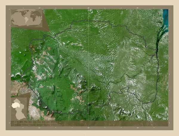 Куюни Мазаруни Район Гайаны Спутниковая Карта Высокого Разрешения Места Расположения — стоковое фото