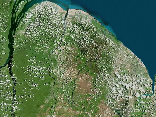 Demerara Mahaica Regionen Guyana Högupplöst Satellitkarta — Stockfoto