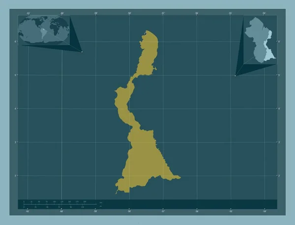 Восточный Бербис Корентайн Регион Гайаны Твердая Форма Цвета Вспомогательные Карты — стоковое фото