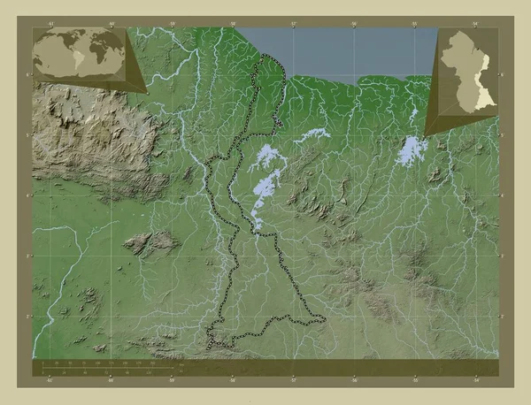 East Berbice Corentyne Región Guyana Mapa Elevación Coloreado Estilo Wiki —  Fotos de Stock